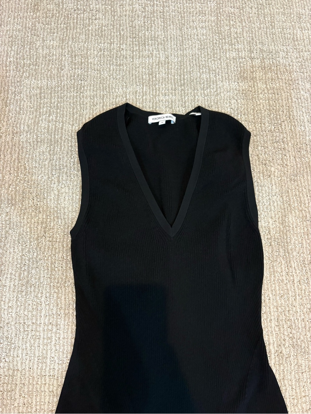 Veronica Beard Black Sid Knit Tank Top